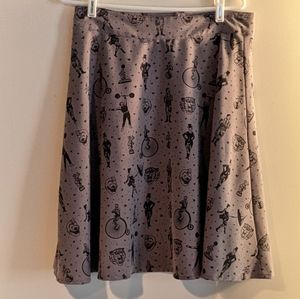 black and grey circle skirt